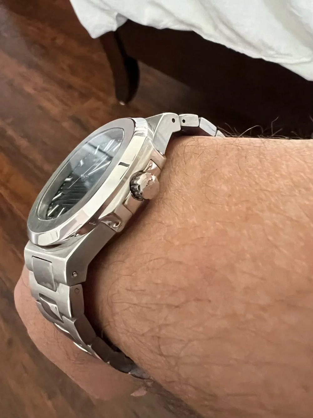 PP Men’s Stainless Steel Watch with Green Dial and Silver Bracelet